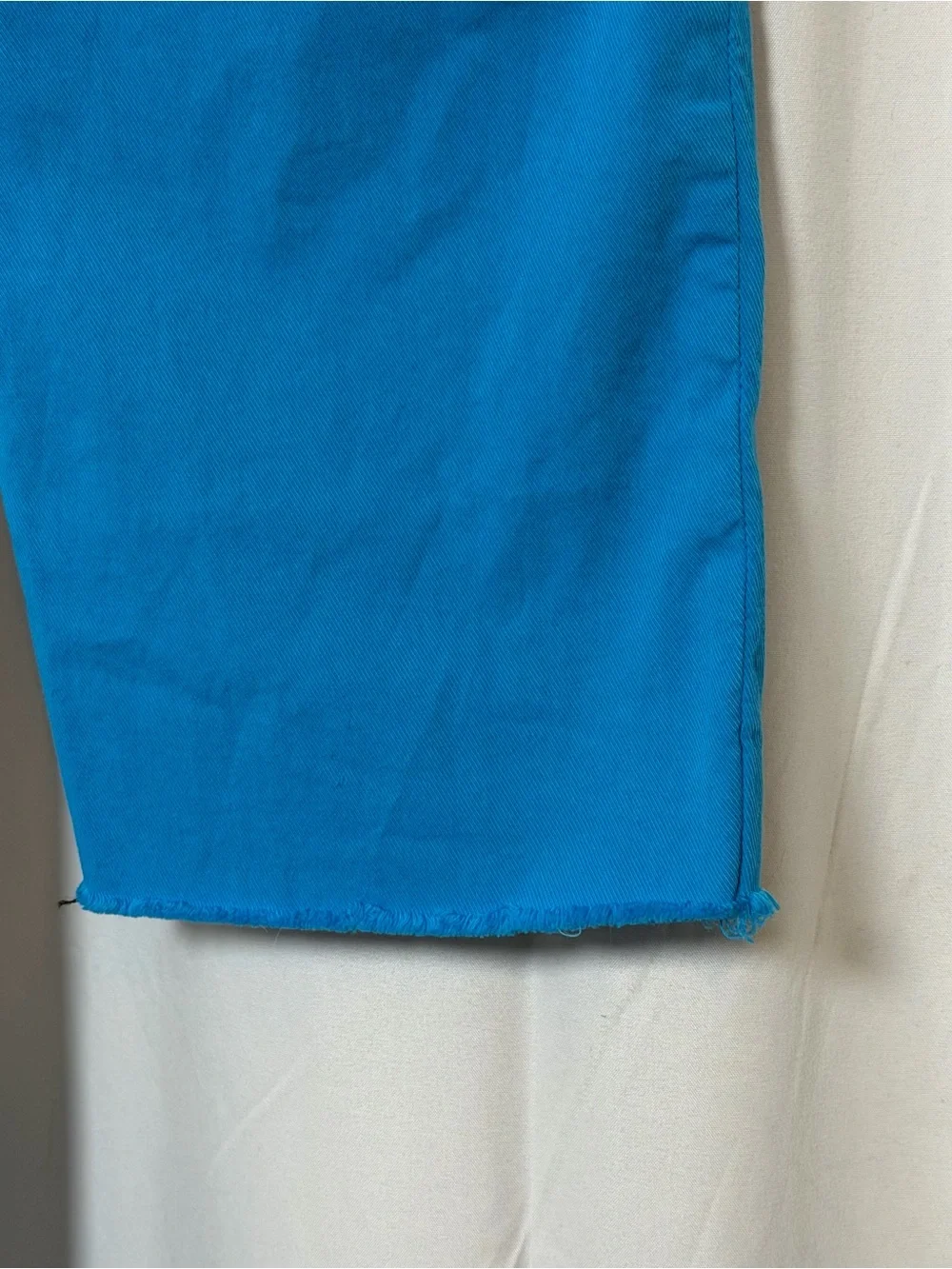 Frank & Eileen Wicklow Pants 4 Aqua Blue Raw Hem Cotton Stretch Chino Ankle